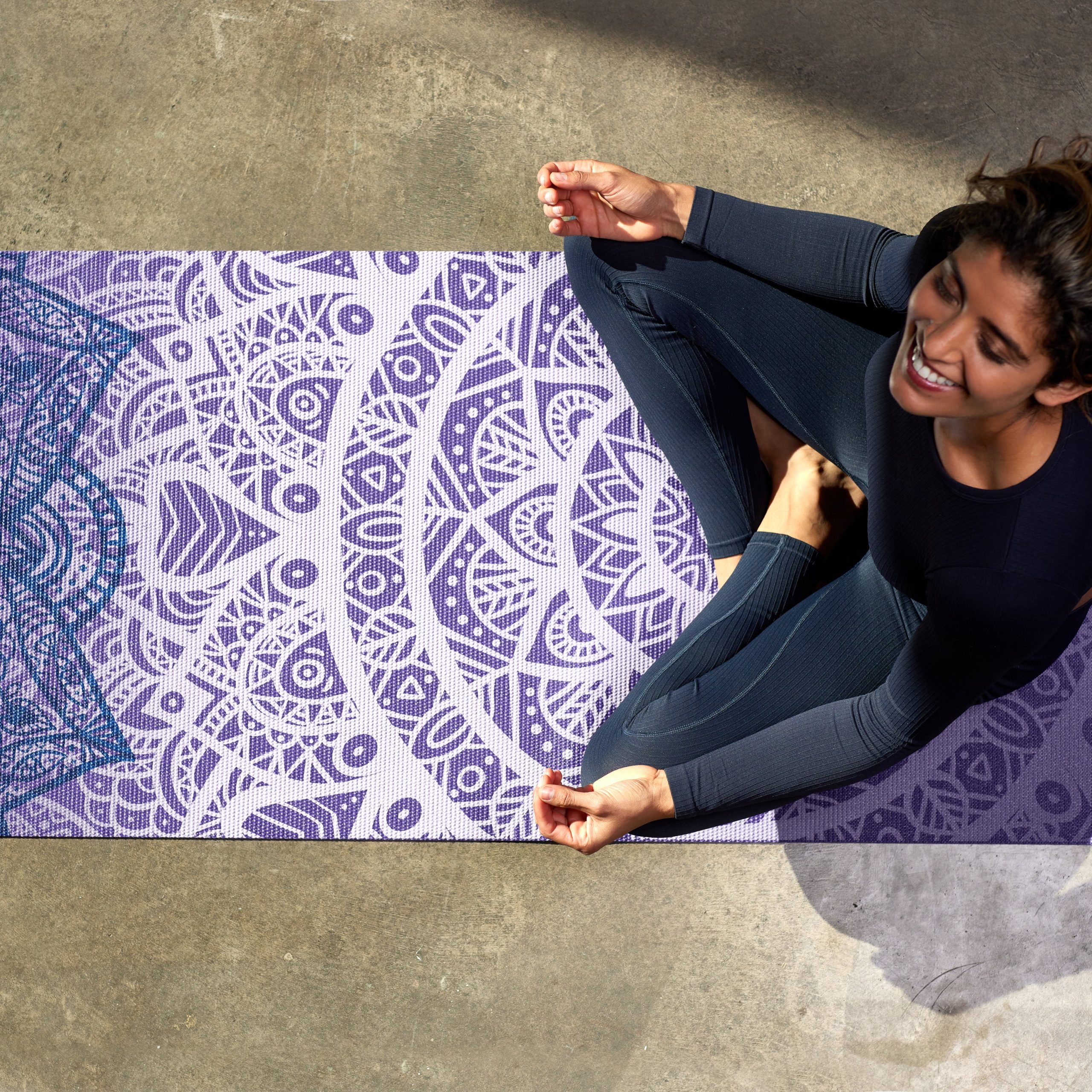 Classic Yoga Mat (4mm) - Purple Lattice - Image 6